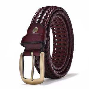 Ceinture décontractée pour homme JECCON, largeur 38 mm, en cuir de vache véritable, boucle en alliage de cuivre vintage, longueur 110-125 cm, modèle durable et solide B51497-38 - Product Image 4