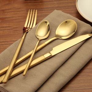 Inexpensive New Design Wedding Party Flatware <b>Mirror</b> Polish <b>Gold</b> Plated Cutlery Luxury Stainless Steel Silverware Cutlery Set - Product Image 3