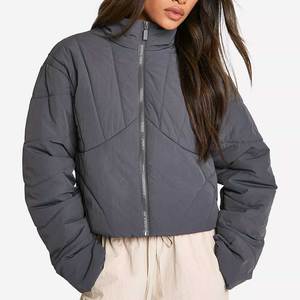 Veste matelassée pour femmes, manteau d'hiver chaud en duvet matelassé, à capuche, léger, long, court, surdimensionné, mode extérieure, vêtements décontractés, vente en gros - Product Image 1