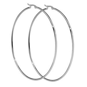 Orecchini a cerchio in acciaio senza tempo con diametro di 4 cm - Product Image 1