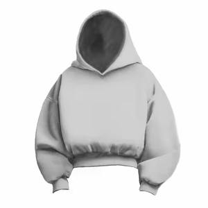 เสื้อฮู้ดสำหรับผู้ชายเสื้อแบบสวมหัวผ้าฝ้าย100% เรียบสองชั้นหนา500 GSM - Product Image 5