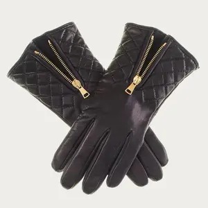 Gants matelassés en cuir, doublure en cachemire, gants de travail en cuir de mouton, gants de mode, gants chauds d'hiver - Product Image 2