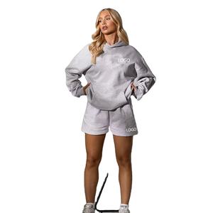 ชุดวอร์มสำหรับผู้หญิงผ้าฝ้าย100% มีฮู้ดแห้งเร็วระบายอากาศได้ดีชุดวอร์มสำหรับฤดูหนาว - Product Image 1