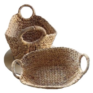 Sustainable 54 oz Natural Water Hyacinth Oval Fishbone Basket for Convenient Drink/Food/Fruit <b>Storage</b> Natural <b>Storage</b> <b>Boxes</b> <b>Bins</b> - Product Image 3