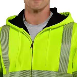 High Visibility Workwear Hoodie Reflective Safety Pullover Hooded Sweatshirt <b>Men</b> Hi Vis Construction Site Work Hoodie For <b>Men</b> - Product Image 5