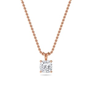 Colgante solitario con diamante de corte cojín de 0.40 ct, diamante cultivado en laboratorio en platino, para regalo de aniversario nupcial - Product Image 2