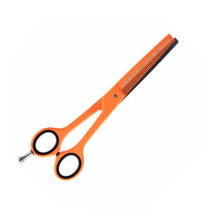 Tijeras de adelgazamiento de cabello de acero alemán Tijeras de corte inteligente Tijeras de adelgazamiento de acero al carbono de color naranja - Product Image 2