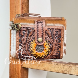 Porte-monnaie en cuir usiné à la main de créateur vintage personnalisé pour pochette porte-cartes de crédit court portefeuille portable en cuir de vache véritable - Product Image 1