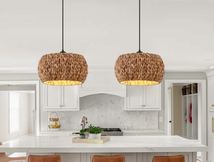 โคมไฟผักตบชวาแบบถักด้วยมือสไตล์โบฮีเมียนแบบคลาสสิกของตกแต่งบ้านสไตล์เวียดนาม - Product Image 3