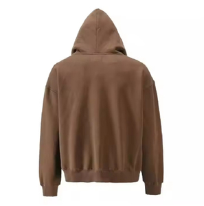 Sweat à capuche personnalisé pour homme, imprimé sur mesure, collection Printemps-Automne 2025, nouveau modèle ample et simple à manches longues, 100 % coton, avec fermeture éclair, coupe oversize - Product Image 2