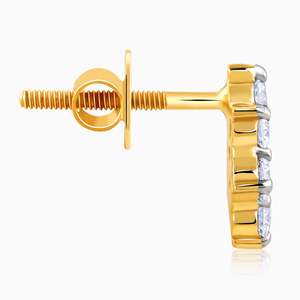 Boucles d'oreilles dorées Auréole avec diamant - Product Image 6