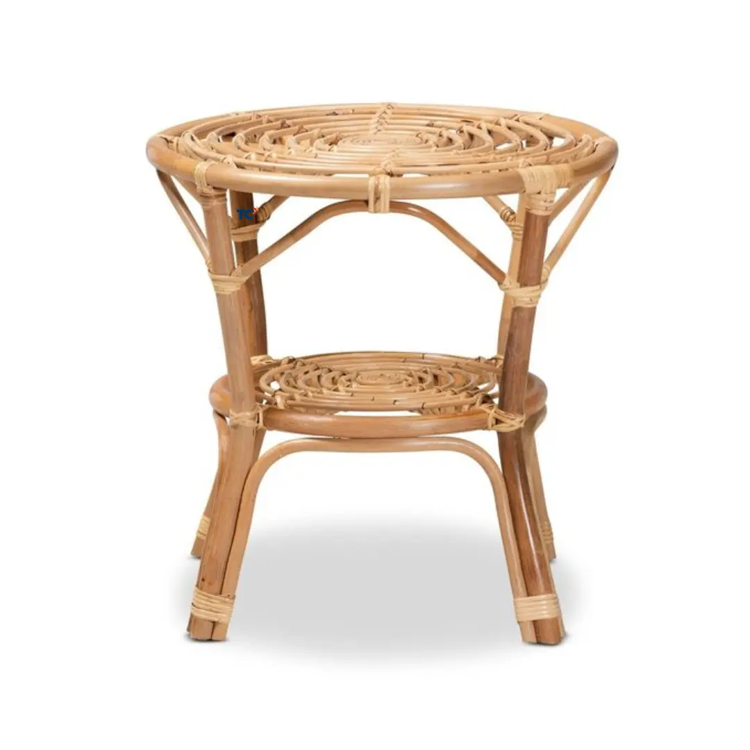 New Items Handmade Round Rattan Coffee Table Furniture For Living Room Rattan Table Retro Style
