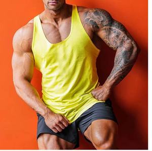 Hombres al por mayor de fábrica 100% algodón Jersey tela tamaño gordo gimnasio Stringer Tank Top culturismo para deportes - Product Image 4