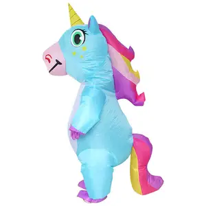 Inflatable Costume Unicorn Full Body Unicorn Air Blow-up Deluxe Halloween Costume - Adult Size