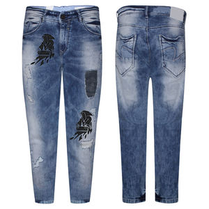 Pantalon en jean à motif droit confortable pour femmes Offre Spéciale tissu en toile avec sérigraphie Top best-seller du fabricant - Product Image 1