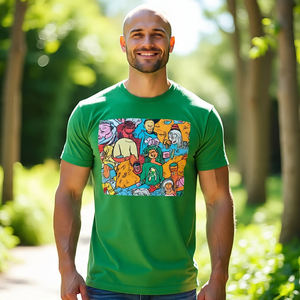 เสื้อยืดผู้ชายคอตั้งระบายอากาศได้พิมพ์ลายสำหรับวิ่งจ๊อกกิ้ง - Product Image 3