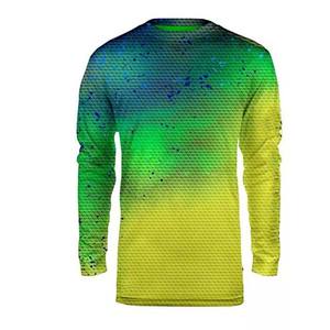 Venta al por mayor de sublimación personalizada de manga larga transpirable hombre poliéster Spandex de secado rápido protección solar-UV camisas de pesca - Product Image 1