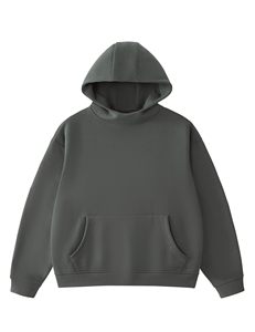 Sweat-shirt à capuche unisexe en coton mélangé d'hiver personnalisé, col rond, uni, surdimensionné, grande taille, décontracté, pour homme - Product Image 1