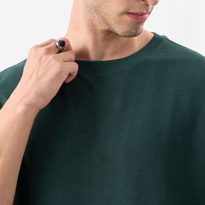 เสื้อยืดฮิปฮอปอินเทรนด์สำหรับผู้ชายเสื้อยืดผ้าฝ้ายสีขาวโอเวอร์ไซส์ทรงหลวมพอดีตัวสำหรับผู้ชายเสื้อผ้าแนวสตรีทไซส์100% ออกแบบได้ตามต้องการ - Product Image 5