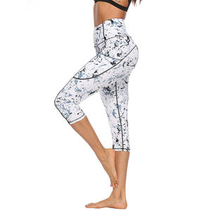Leggings Capri de gimnasio sin costuras para mujer, yoga, fitness, transpirables, elásticos, flexibles, de compresión suave, ajuste de cintura alta, ropa cómoda - Product Image 5
