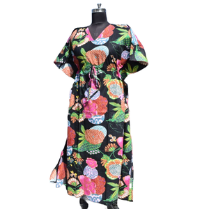 Caftan Robe de nuit en coton à imprimé floral pour femmes - Product Image 4