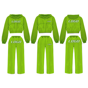 OEM Solid Letter Embroidery <b>Crop</b> Top Sweatshirt 2 Piece Set Women Ribbed Basic Sweatshirts <b>Leggings</b> Casual Sporty Tracksuits - Product Image 5