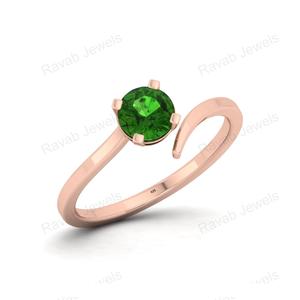 2025 Exported Fine Vermeil <b>Adjustable</b> <b>Ring</b> 5.60mm Eternity Gemstone Bezel Setting Jewelry for Women's Anniversary Party Wear - Product Image 2