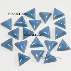 New Stock Owyhee Blue Opal Triangle Shape Flat Back Cabochon Loose Gemstone For Jewellery Making