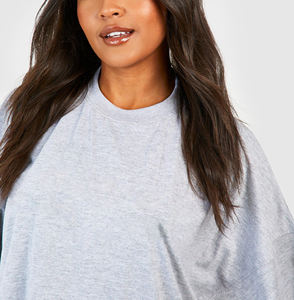 Camiseta de gran tamaño de algodón 100% de alta calidad para mujer, camiseta transpirable de verano con Logo impreso de pantalla personalizada de peso pesado 300GSM para mujer - Product Image 3