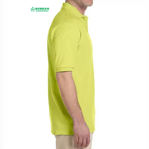 Latest Style <b>Men's</b> Solid Color Short Sleeve Pique <b>Polo</b> <b>Shirt</b> Regular Fit Casual Wear <b>Green</b> 100% cotton - Product Image 3