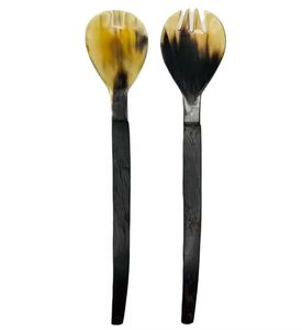 Handmade Eco <b>Wood</b> <b>Salad</b> <b>Server</b> Cutlery Spoon Fork Sets Natural Handmade Dinnerware for Home and Restaurant Tableware - Product Image 2