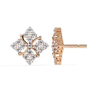 Boucles d'oreilles rondes en diamant de laboratoire en or blanc et jaune ATYANTA JEWELS - Accent perle tendance pour fiançailles, mariage, anniversaire, fête, cadeau - Product Image 3