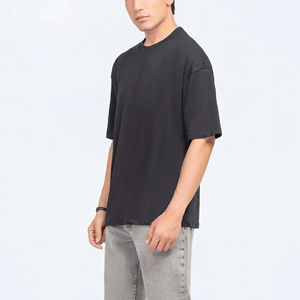 Top Premium qualité 100% coton hommes T-Shirt surdimensionné goutte épaule couleur unie personnalisé sérigraphié tricoté hommes T-Shirt - Product Image 6