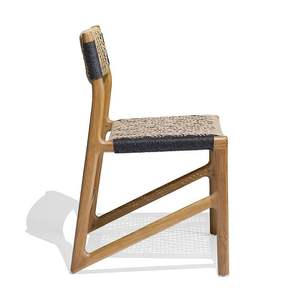 New Style Dining <b>Chair</b> Natural Wood with Rattan <b>Black</b> Combination Outdoor Restaurant Hotel <b>Chair</b> Wholesale - Product Image 3