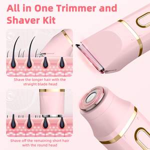 Mini afeitadora eléctrica de doble cuchilla para mujer, recortadora impermeable IPX7, removedor de vello nasal para rostro, idioma de operación alemán, lavable - Product Image 5