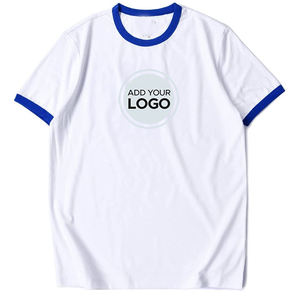 Algodón Poliéster Ringer Tees Ringer Camiseta personalizada Estampado con texto Ringer Camiseta suave - Product Image 2