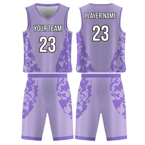 Ensemble de maillots et shorts de basketball personnalisés pour l'été, en polyester, réversibles, respirants, à séchage rapide, dernier design imprimé - Product Image 6