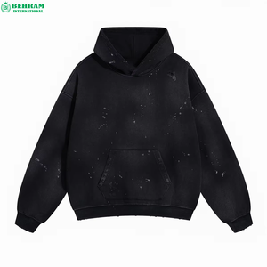 Sweat à capuche unisexe 100 % coton, vintage, délavé à l'acide, personnalisé, écologique, confortable, respirant, thermique, taille XS, faible MOQ, imprimé - Product Image 4