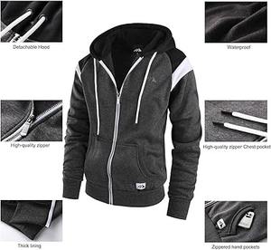 Sudadera con Capucha de Algodón 100% Personalizada con Logo para Gimnasio, para Hombre, de Gran Gramaje 300g, con Cremallera, Estampado Oversize y Bordado 3D, Estilo Urbano - Product Image 4