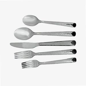 Restaurants Classic Cutlery With OEM Design Logo Printed European <b>Dinner</b> Utensils Cutlery <b>Set</b> With <b>Black</b> Rustic Twisted Handle - Product Image 2