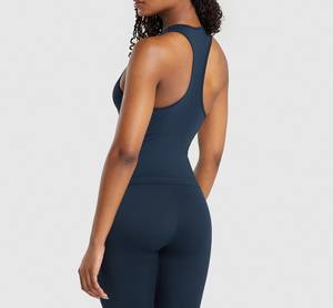 Top vente couleur unie vêtements de Yoga femmes respirant débardeur sans manches confortable Jogging porter femmes débardeur - Product Image 4