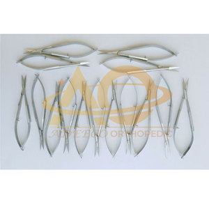 Juego de 11,5 cm de 15 piezas Microcirugía Iris Straight Noyes Spring Scissor Fuente de alimentación manual de acero inoxidable - Product Image 6
