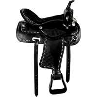 Silla de Montar Premium Ligera para Caballos Ingleses y Vaqueros, Diseño para Carreras de Barriles, Duradera, de Cuero Sintético y SWAT, Confort ProMax