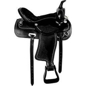 Silla de caballo inglesa y Occidental ligera de primera calidad | Barrel Racing, hecha a mano con cuero SWAT sintético duradero y cómodo - Product Image 1