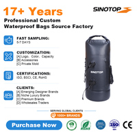 SINOTOP 35L 500d PVC bâche Premium sac sec étanche sac à dos avec couvercle roulant pour Camping Sports de plein air Trekking sac