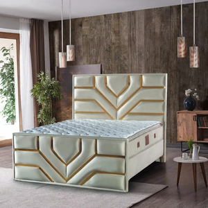 ชุดห้องนอนที่สวยงามเตียงนอนพร้อมหัวเตียงฐานสำหรับบ้านสำนักงานห้องนอนโรงแรมอพาร์ทเม้นหรือวิลล่าสำหรับเฟอร์นิเจอร์บ้าน - Product Image 1