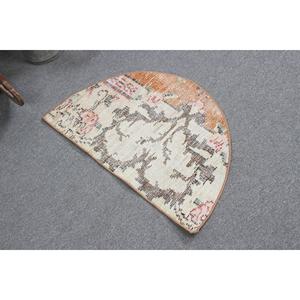 Tapis turc 2,5 x 1,5 pieds, tapis vintage, tapis en laine marocaine blanche - Product Image 2