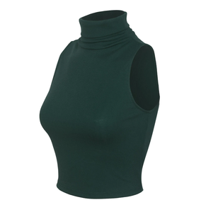 Top court sans manches à col roulé pour femmes pour une mode formelle et décontractée, confortable, couleur personnalisée, fabriqué au Bangladesh - Product Image 3