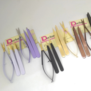 Pince à sourcils cosmétique personnaliser la finition pointes obliques pince à sourcils Logo personnalisé cils/sourcils ciseaux à ressort - Product Image 1