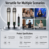 Ensemble de microphones dynamiques sans fil portatifs, système numérique FM à 2 canaux, faible latence, anti-interférences, pour amplificateur de haut-parleur PA